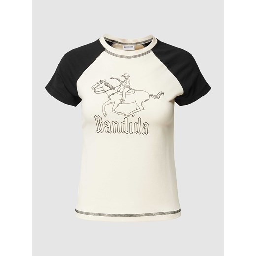 T-shirt z nadrukiem z motywem i napisem model ‘KATINKA’ ze sklepu Peek&Cloppenburg  w kategorii Bluzki damskie - zdjęcie 169651613