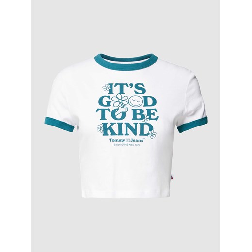 T-shirt krótki z nadrukiem z napisem ze sklepu Peek&Cloppenburg  w kategorii Bluzki damskie - zdjęcie 169651910