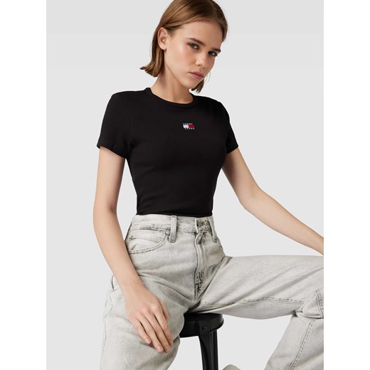 T-shirt o kroju slim fit z efektem prążkowania Tommy Jeans XL Peek&Cloppenburg 