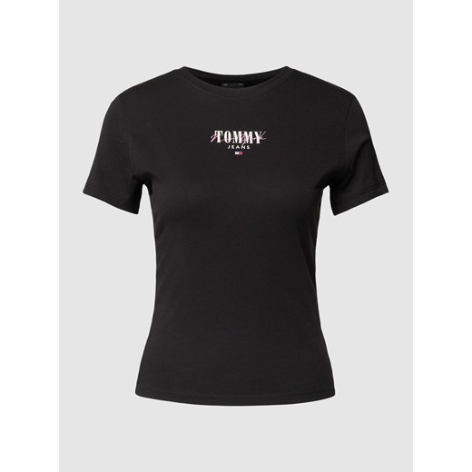 T-shirt o kroju slim fit z nadrukiem z logo ze sklepu Peek&Cloppenburg  w kategorii Bluzki damskie - zdjęcie 169651950