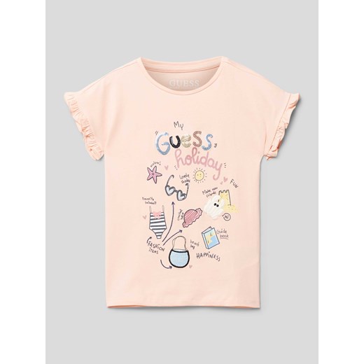 T-shirt z falistym dołem ze sklepu Peek&Cloppenburg  w kategorii Bluzki dziewczęce - zdjęcie 169652483