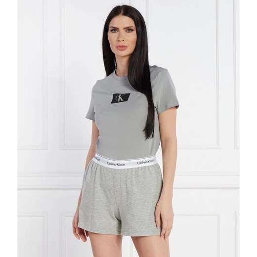 Bluzka damska Calvin Klein Underwear z napisami na wiosnę z okrągłym dekoltem 