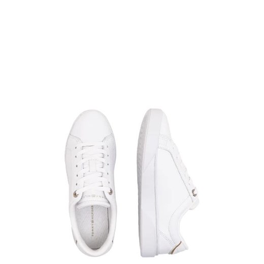 Buty sportowe damskie Tommy Hilfiger sneakersy wiązane białe z tkaniny płaskie na wiosnę 