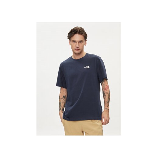The North Face T-Shirt Simple Dome NF0A87NG Granatowy Regular Fit ze sklepu MODIVO w kategorii T-shirty męskie - zdjęcie 169657923