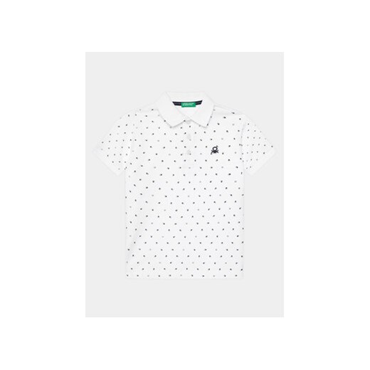United Colors Of Benetton Polo 38YVC301C Biały Slim Fit ze sklepu MODIVO w kategorii T-shirty chłopięce - zdjęcie 169658083