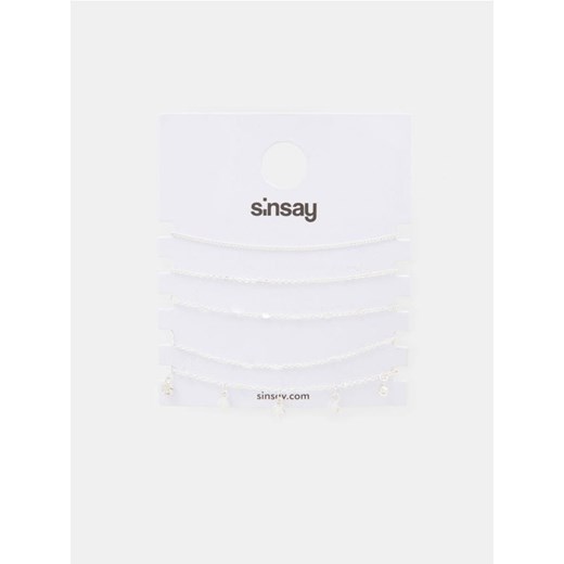 Sinsay - Bransoletka 5 pack - srebrny ze sklepu Sinsay w kategorii Bransoletki - zdjęcie 169660563
