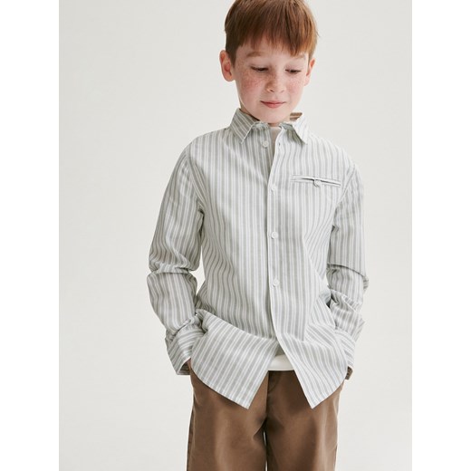 Reserved - Koszula w paski regular fit - jasnozielony ze sklepu Reserved w kategorii Koszule chłopięce - zdjęcie 169661250