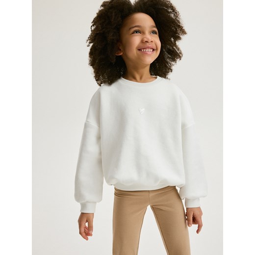Reserved - Bluza z nadrukiem - złamana biel ze sklepu Reserved w kategorii Bluzy dziewczęce - zdjęcie 169661401