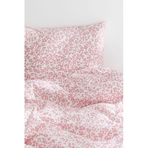 H & M - Komplet bawełnianej pościeli pojedynczej - Różowy H & M 140x200 80x80 H&M