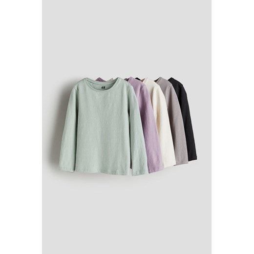 H & M - Dżersejowy top 5-pak - Zielony ze sklepu H&M w kategorii Bluzki dziewczęce - zdjęcie 169675042