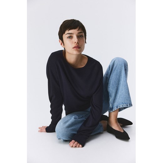 H & M - Sweter o drobnym splocie - Niebieski ze sklepu H&M w kategorii Swetry damskie - zdjęcie 169675090