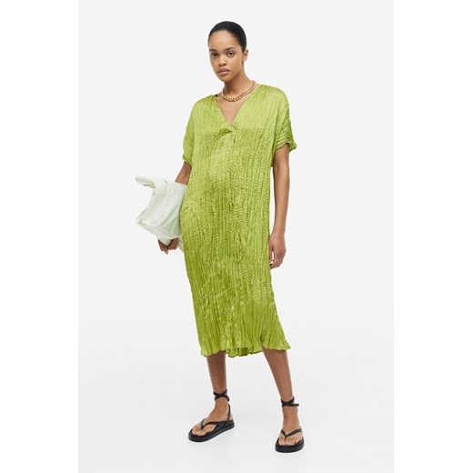 H & M - Plisowana sukienka tunikowa - Zielony H & M M H&M