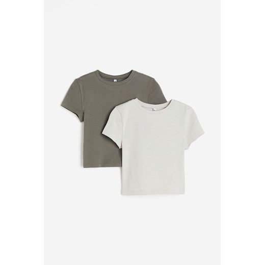 H & M - Krótki T-shirt 2-pak - Zielony H & M XS H&M