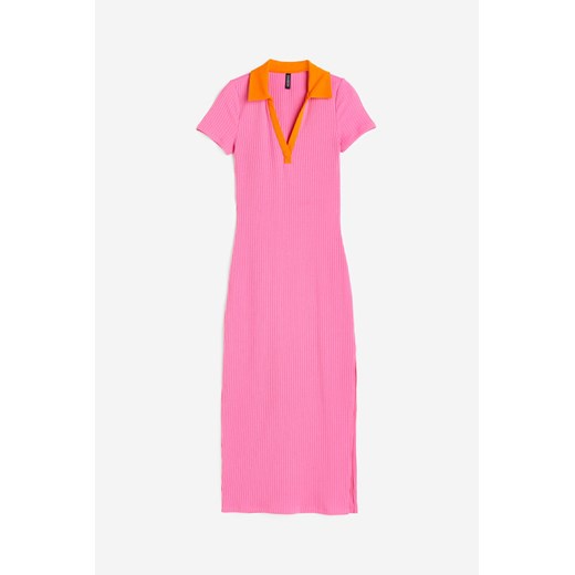 H & M - Sukienka bodycon z kołnierzykiem - Różowy ze sklepu H&M w kategorii Sukienki - zdjęcie 169675492