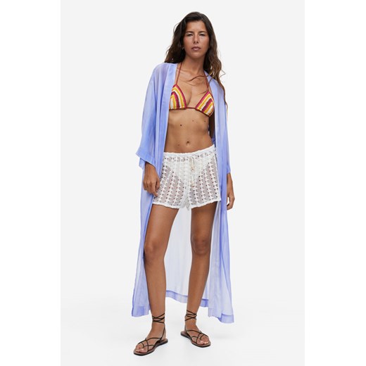 H & M - Szyfonowa tunika plażowa - Niebieski ze sklepu H&M w kategorii Odzież plażowa - zdjęcie 169675561