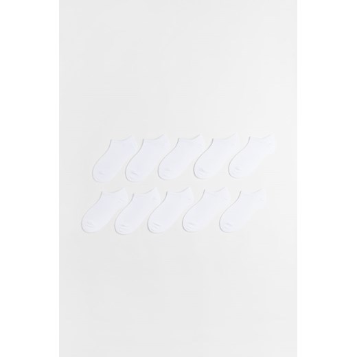 H & M - Krótkie skarpety 10-pak - Biały ze sklepu H&M w kategorii Skarpetki damskie - zdjęcie 169675660