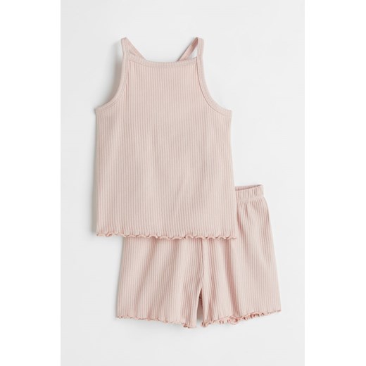 H & M - Piżama z koszulką i szortami - Różowy H & M 122;128 (6-8Y) H&M
