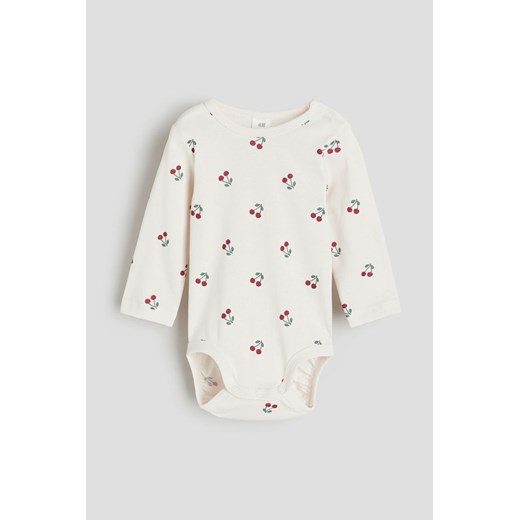H & M - Body z długim rękawem - Beżowy ze sklepu H&M w kategorii Odzież dla niemowląt - zdjęcie 169676062