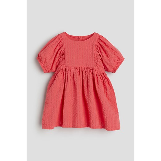 H & M - Sukienka z bawełnianej kory - Czerwony ze sklepu H&M w kategorii Sukienki niemowlęce - zdjęcie 169676211
