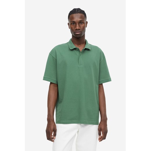 H & M - Top polo z piki Relaxed Fit - Zielony ze sklepu H&M w kategorii T-shirty męskie - zdjęcie 169676334