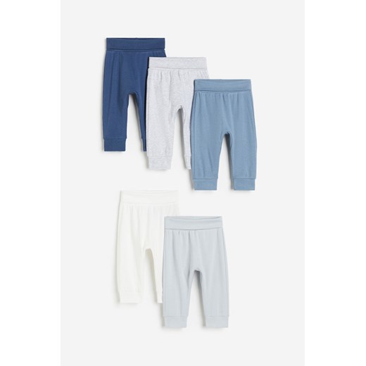 H & M - Bawełniane spodnie 5-pak - Niebieski ze sklepu H&M w kategorii Spodnie i półśpiochy - zdjęcie 169676561