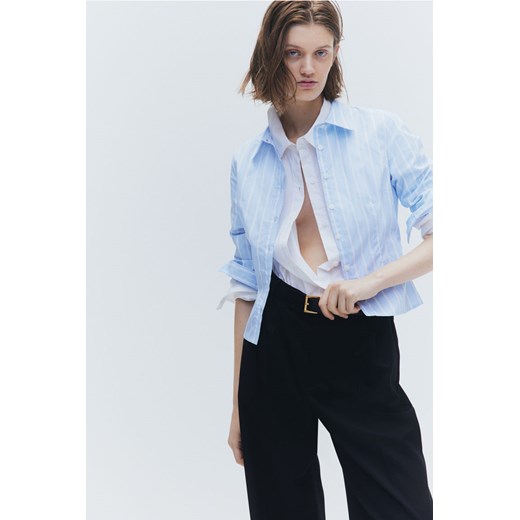 H & M - Dopasowana koszula popelinowa - Niebieski ze sklepu H&M w kategorii Koszule damskie - zdjęcie 169676593