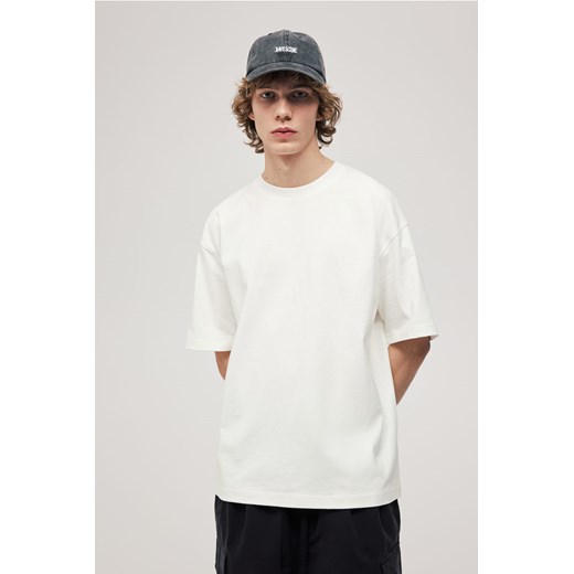 H & M - Bawełniany T-shirt Oversized Fit - Biały ze sklepu H&M w kategorii T-shirty męskie - zdjęcie 169676642