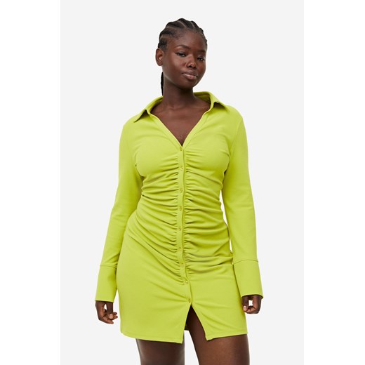 H & M - Drapowana szmizjerka - Zielony ze sklepu H&M w kategorii Sukienki - zdjęcie 169676684
