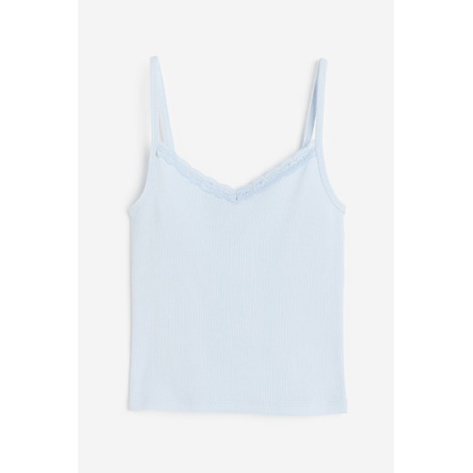 H & M - Top na ramiączkach zdobiony koronką - Niebieski ze sklepu H&M w kategorii Bluzki dziewczęce - zdjęcie 169676784