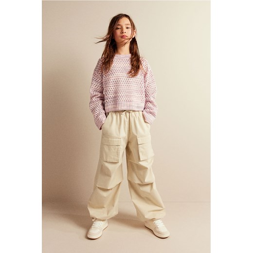 H & M - Spodnie spadochronowe - Beżowy ze sklepu H&M w kategorii Spodnie dziewczęce - zdjęcie 169676834