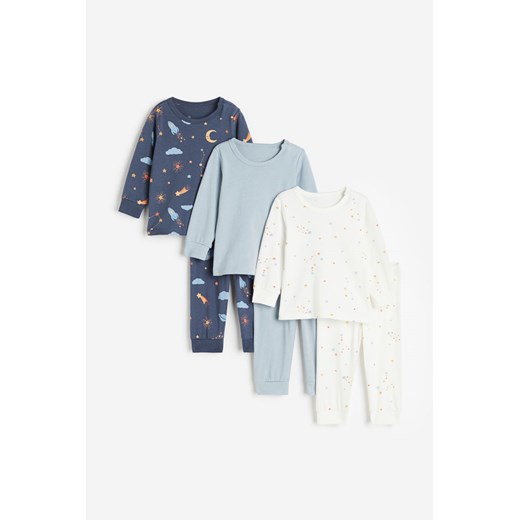 H & M - Bawełniana piżama 3-pak - Niebieski ze sklepu H&M w kategorii Piżamy dziecięce - zdjęcie 169676961