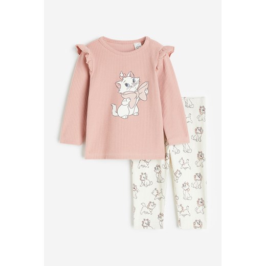H & M - Bawełniana piżama w nadruki - Różowy ze sklepu H&M w kategorii Piżamy dziecięce - zdjęcie 169676970