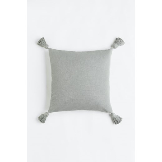 H & M - Poszewka na poduszkę zdobiona frędzlami - Zielony ze sklepu H&M w kategorii Poszewki na poduszki - zdjęcie 169677154