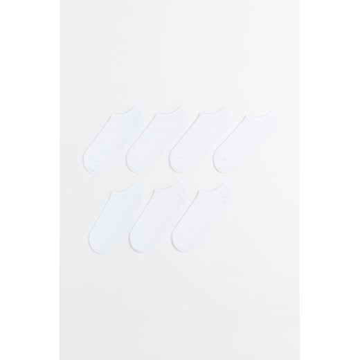 H & M - Krótkie skarpetki 7-pak - Biały ze sklepu H&M w kategorii Skarpetki damskie - zdjęcie 169677170