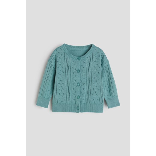 H & M - Ażurowy kardigan - Zielony ze sklepu H&M w kategorii Swetry dziewczęce - zdjęcie 169677350