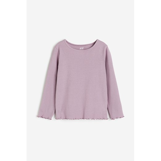 H & M - Dżersejowy top z długim rękawem - Fioletowy ze sklepu H&M w kategorii Bluzki dziewczęce - zdjęcie 169677414