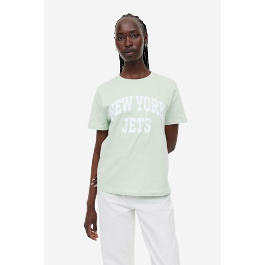 H & M - T-shirt z motywem - Zielony ze sklepu H&M w kategorii Bluzki damskie - zdjęcie 169677811