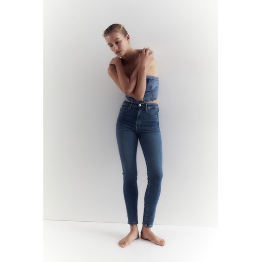 H & M - True To You Skinny Ultra High Ankle Jeans - Niebieski H & M L H&M