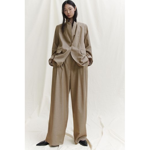 H & M - Szerokie spodnie - Beżowy ze sklepu H&M w kategorii Spodnie damskie - zdjęcie 169678141