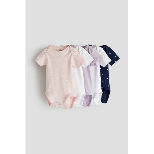 H & M - Bawełniane body 5-pak - Różowy ze sklepu H&M w kategorii Body niemowlęce - zdjęcie 169678230