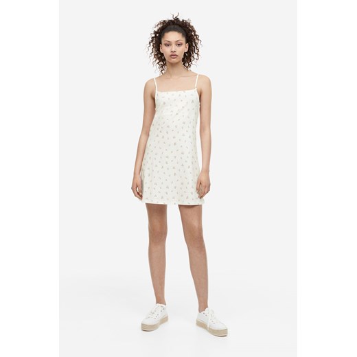 H & M - Trapezowa sukienka z dżerseju - Biały H & M L H&M