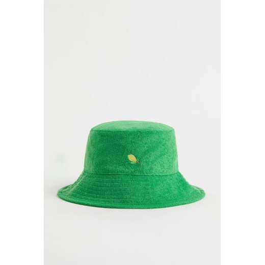 H & M - Kapelusz wędkarski z frotte - Zielony ze sklepu H&M w kategorii Kapelusze damskie - zdjęcie 169678572