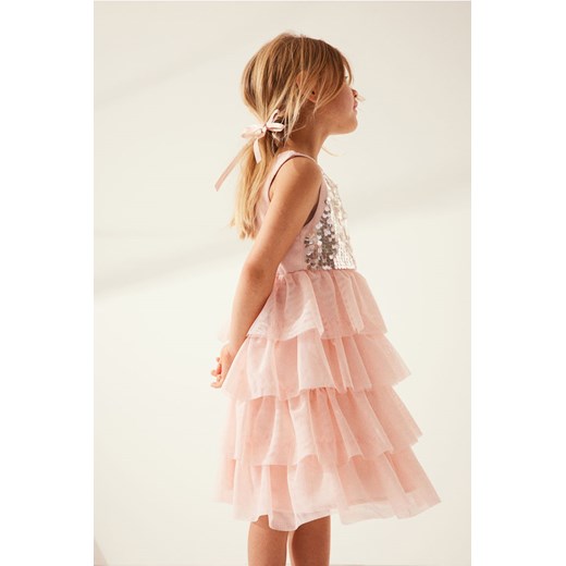 H & M - Tiulowa sukienka z cekinami - Pomarańczowy ze sklepu H&M w kategorii Sukienki dziewczęce - zdjęcie 169678580