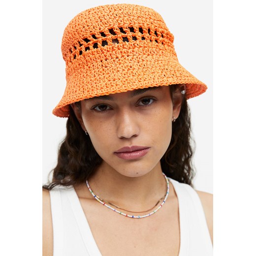 H & M - Słomkowy kapelusz wędkarski - Pomarańczowy H & M S H&M