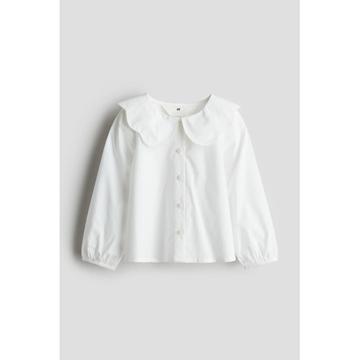 H & M - Bluzka z kołnierzykiem - Biały H & M 110 (4-5Y) H&M