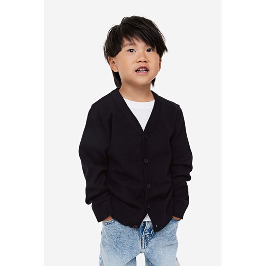 H & M - Kardigan z cienkiej bawełny - Czarny ze sklepu H&M w kategorii Bluzy i swetry - zdjęcie 169678794