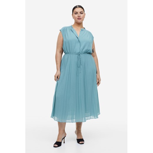 H & M - Sukienka z plisowanego szyfonu - Turkusowy H & M XL H&M