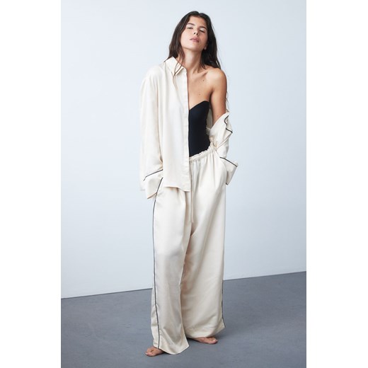 H & M - Satynowa piżama - Beżowy ze sklepu H&M w kategorii Piżamy damskie - zdjęcie 169678910