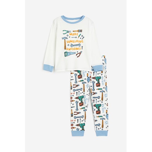 H & M - Dżersejowa piżama - Biały ze sklepu H&M w kategorii Piżamy dziecięce - zdjęcie 169679093