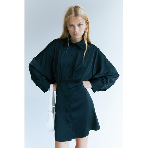 H & M - Satynowa szmizjerka - Czarny ze sklepu H&M w kategorii Sukienki - zdjęcie 169679243